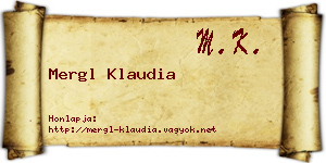 Mergl Klaudia névjegykártya